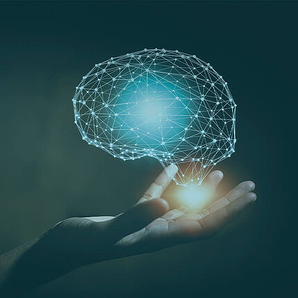 Main tenant un cerveau numérisé en 3D